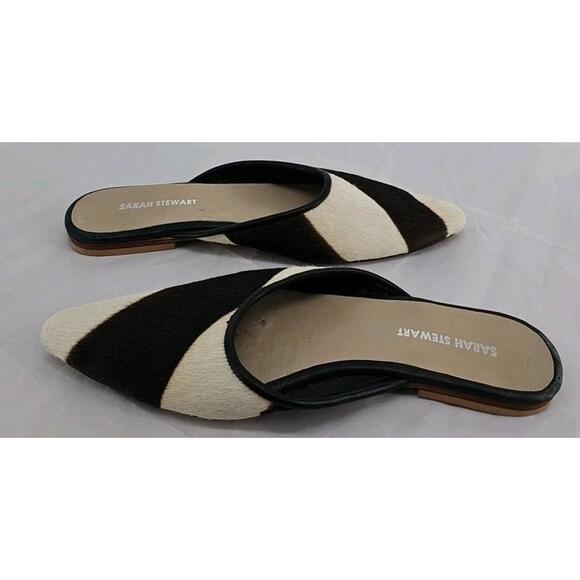Sarah Stewart Mule Leather & Lambskin Shoes Saddle 7 - Picture 5 of 6